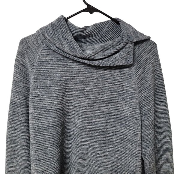 CJ Banks Sweater Cowl Neck Womens Size X Fall Cozy Gray Black - Picture 2 of 7